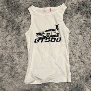 White Graphic Tank Top